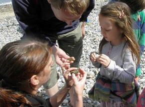 Children fossil hunting at West Runton