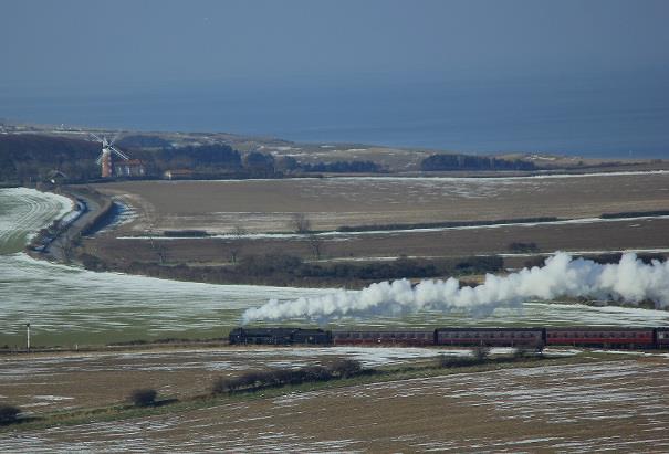 View of the North Norfolk Railway and train