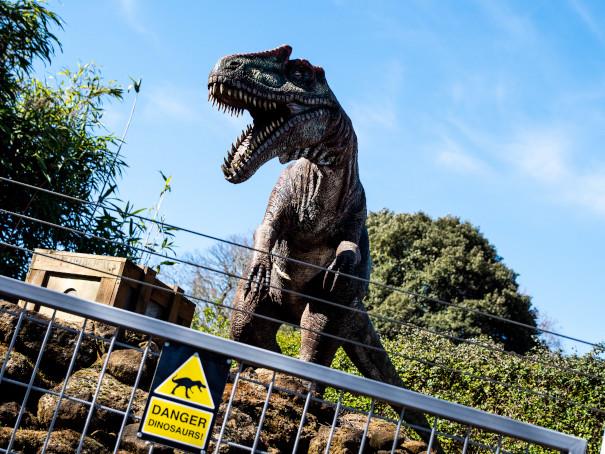 big dinosaur at Roarr dinosaur adventure park in north norfolk