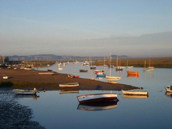 Boats on the water at Burnham Overy Staithe