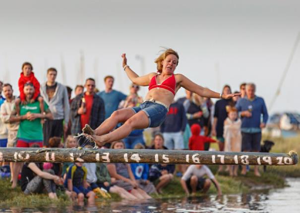 Greasey pole event at Blakeney