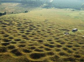 Aerial view of Grime's Grave, Thethford