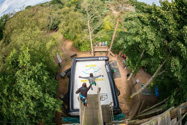 aerial view of a person jumping at Hilltop Airjump