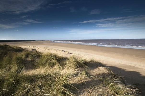 A view of Holkham Beach in the winter