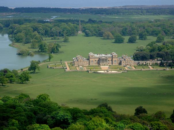 Aerial view of Holkham Hall