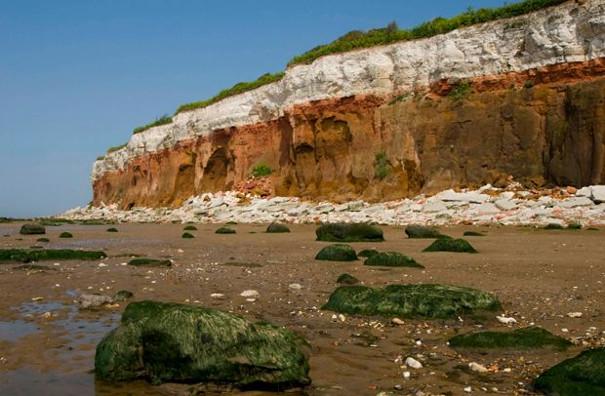 View of the cliffs and beach at Hunstanton