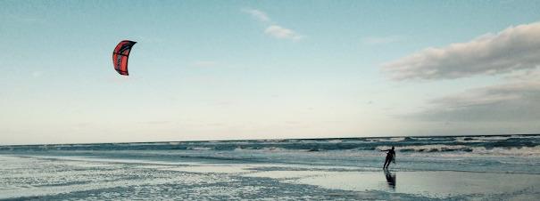 Kitesurfing at East Runton