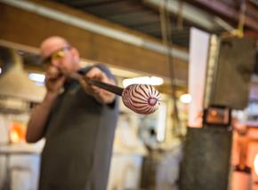 Glass blowing at Langham Glass