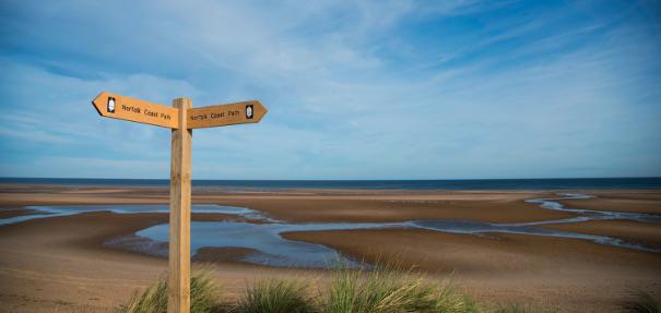 Signpost for the North Norfolk Coast Path