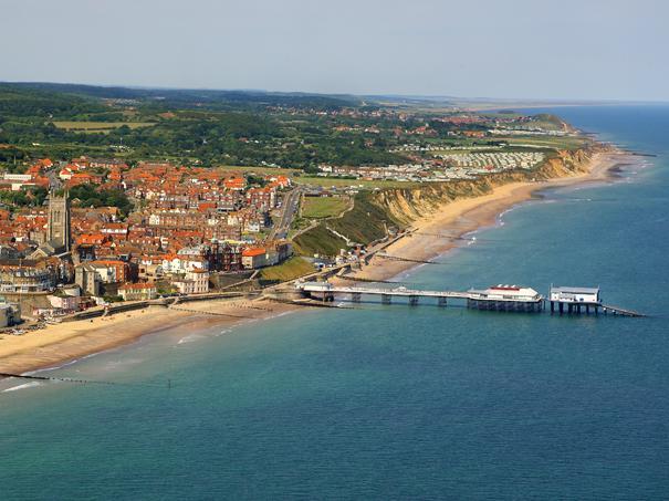 Aerial view of North Cromer Pier