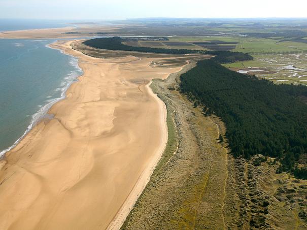 Aerial view of North Holkham Beach