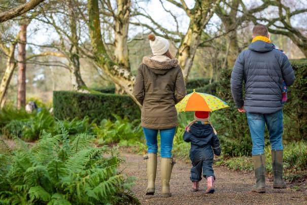 Family walking at Pensthorpe