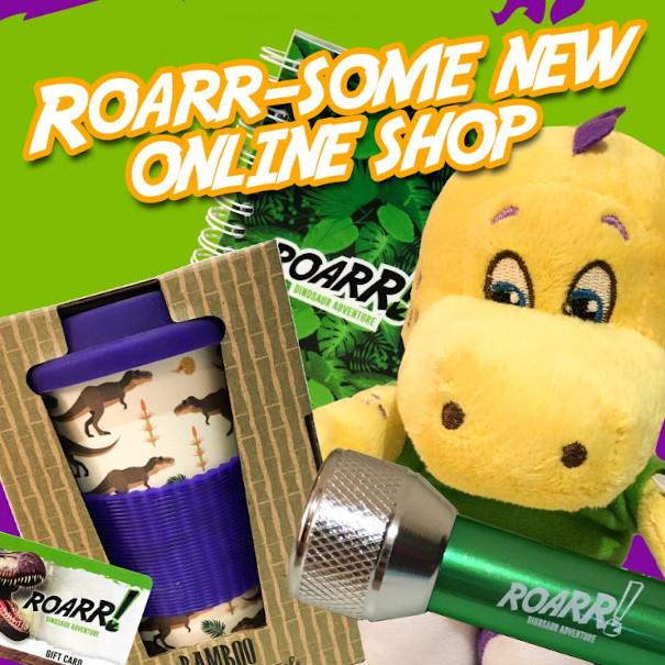 Roarr! dinosaur adventure park advertising poster