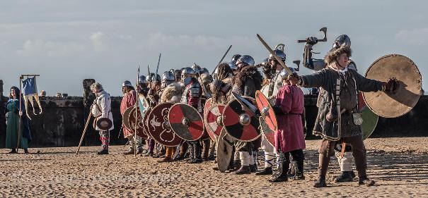 Viking Festival on the beach in North Norfolk