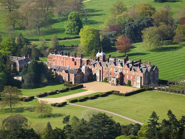 Sandringham House and Gardens aerial view