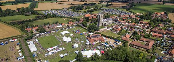 Aerial view of Worstead Festival